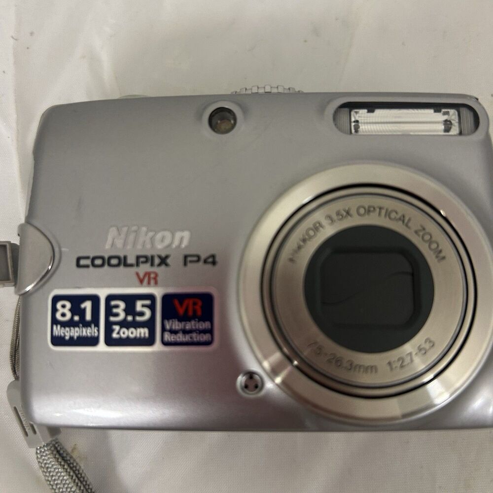 Nikon Coolpix P4 Digital Camera w/ 3 Batteries, 2GB SD Card, Charger, Case & USB